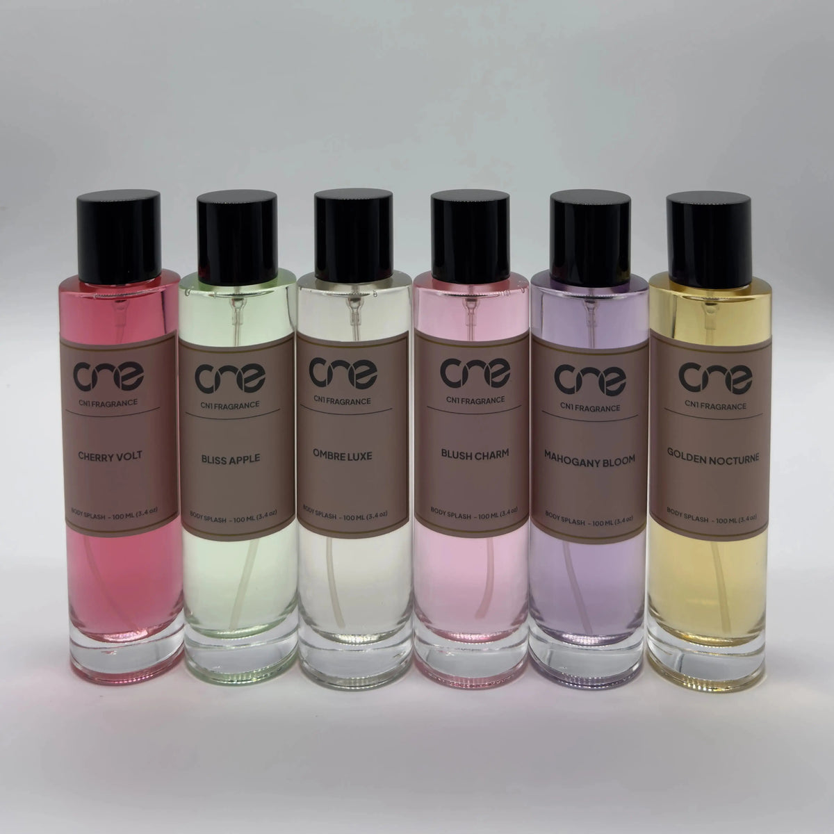 CN1 Fragrance body splash collection - 100ml body mists in floral, fruity and warm scents