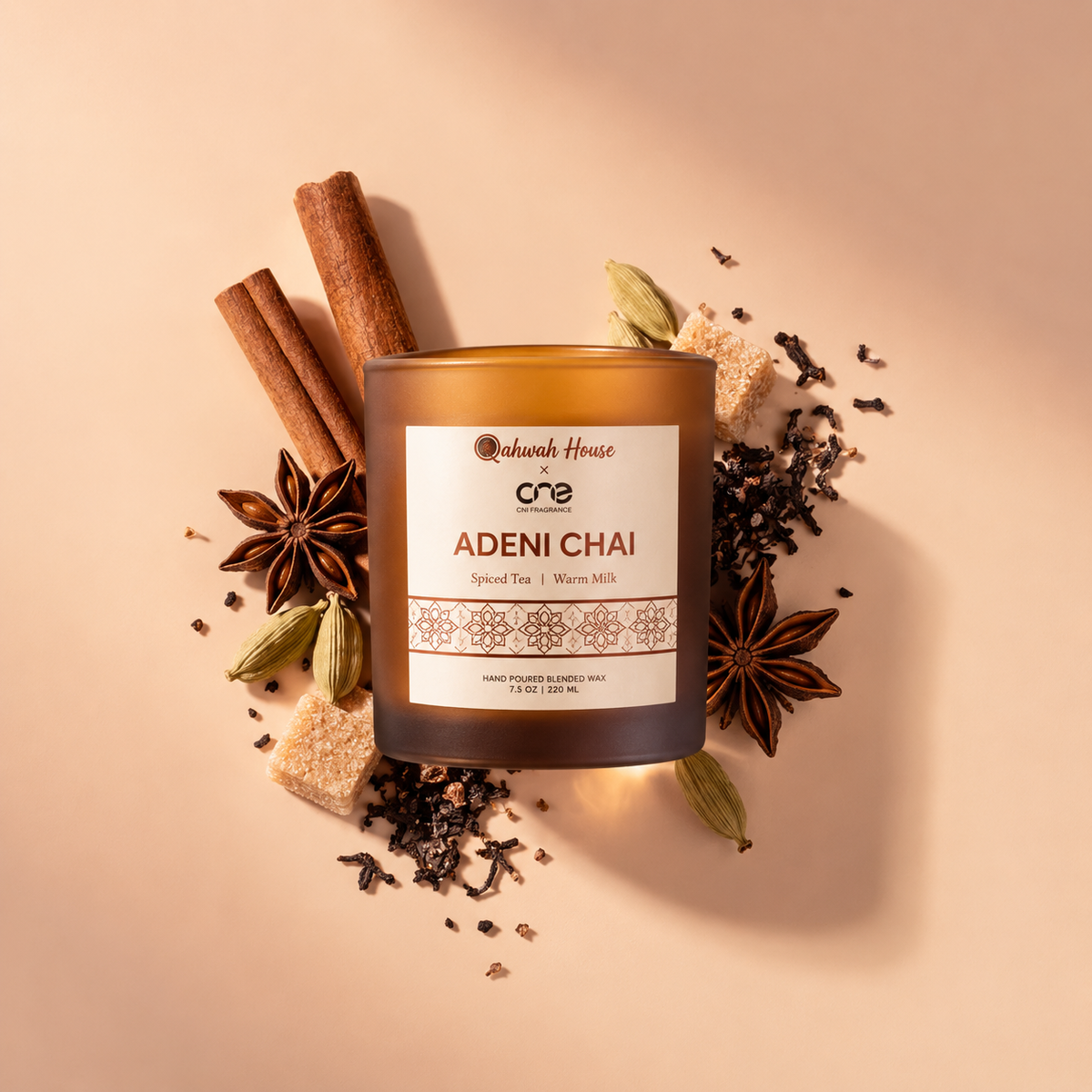 Adeni Chai Scented Candle - Spiced Tea, Warm Milk Fragrance CN1 Fragrance